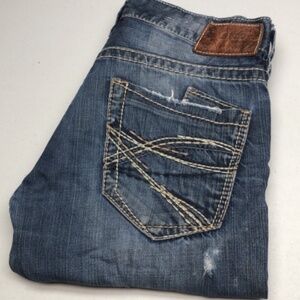 DISTRESS MENS SILVER JEANS  ZAC CUTOFF JEANS 30x11 😎